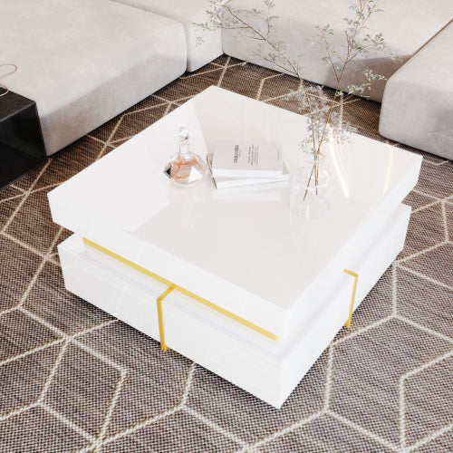 High‑Gloss Gold Accent Side Table