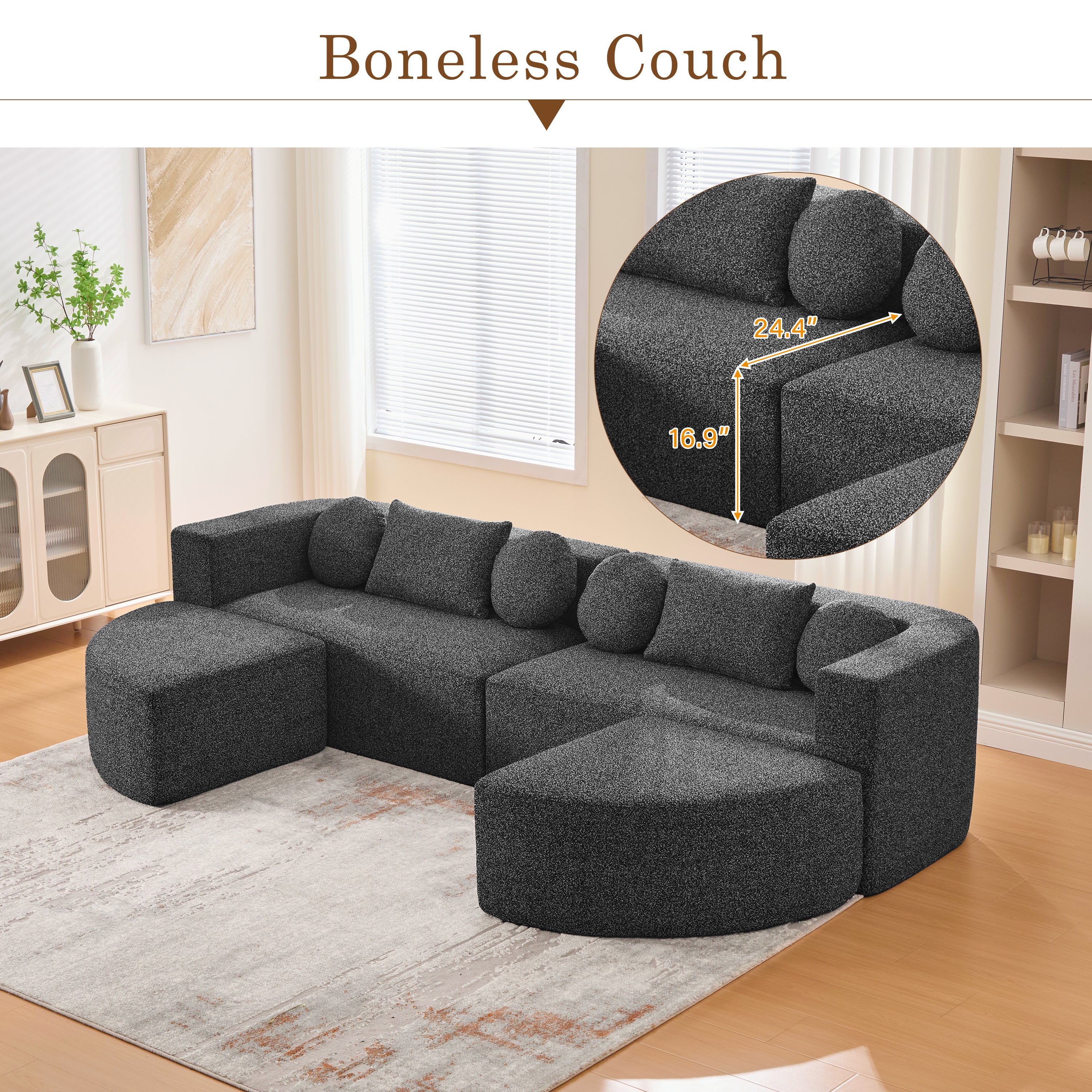 Modular Boneless Sectional Sofa