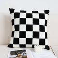 Black and White Checkerboard Pillow for Sofa