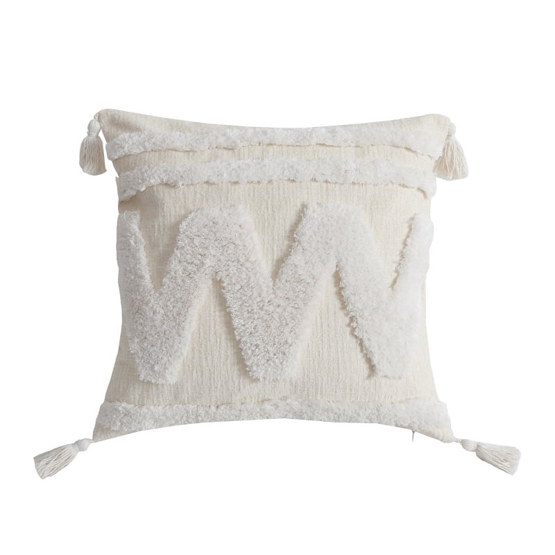 Handmade Chenille Pillowcase with Tassel for Sofa