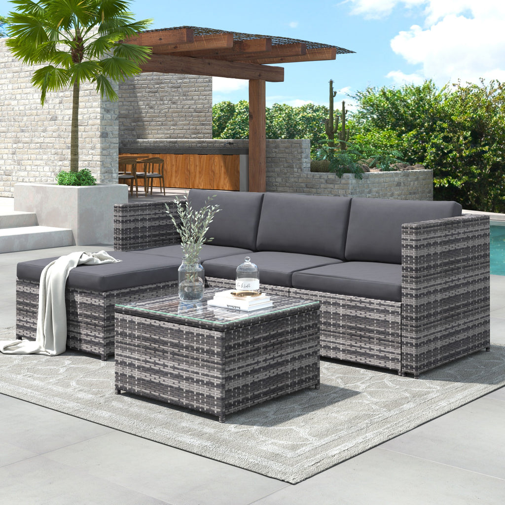 Garden Rattan Corner Lounge Set