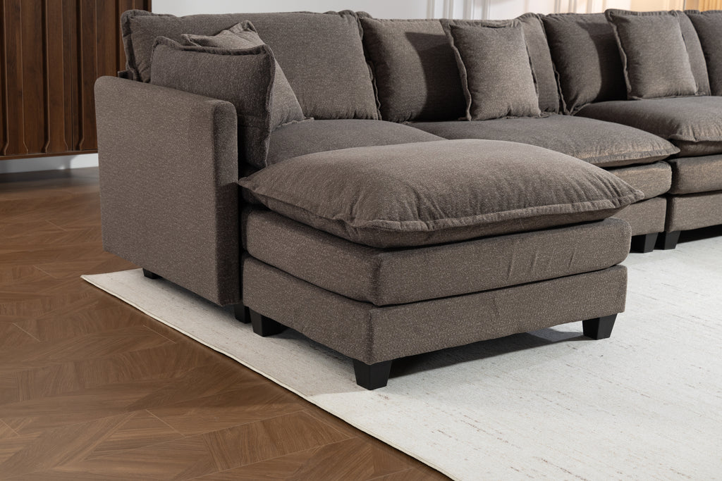 Modern Four‑Seat Sectional with Ottomans