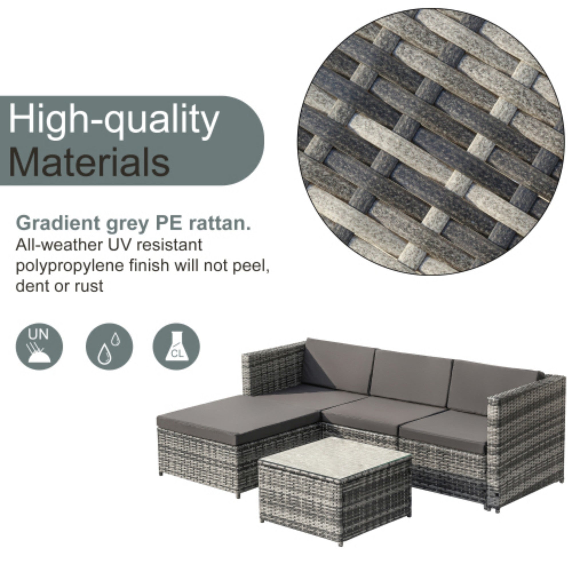Garden Rattan Corner Lounge Set