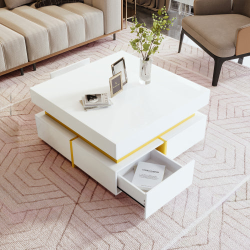 High‑Gloss Gold Accent Side Table