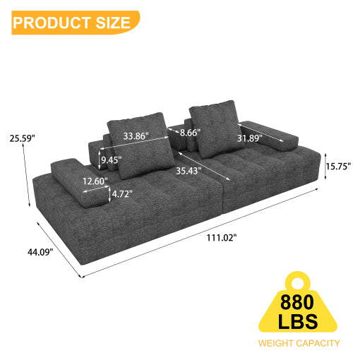 Modern Loveseat Sofa with Extra Deep Seats