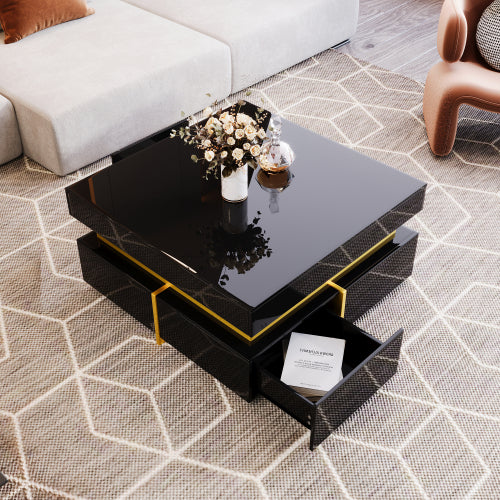 High‑Gloss Gold Accent Side Table