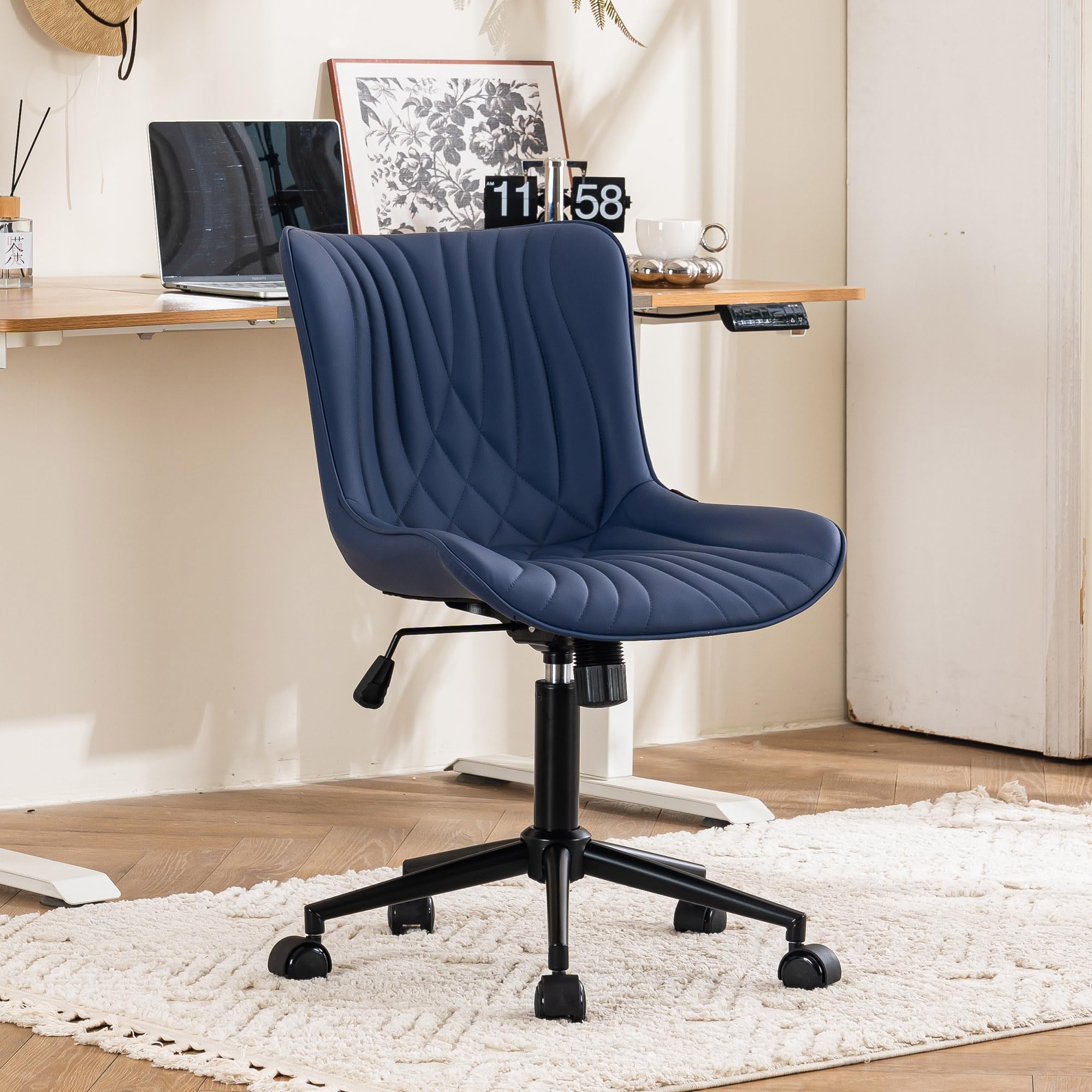 Swivel Faux‑Leather Chair