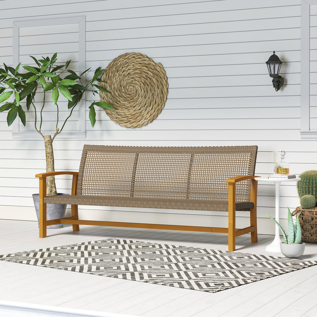 3-Seat Wicker Outdoor Couch Patio Sofa