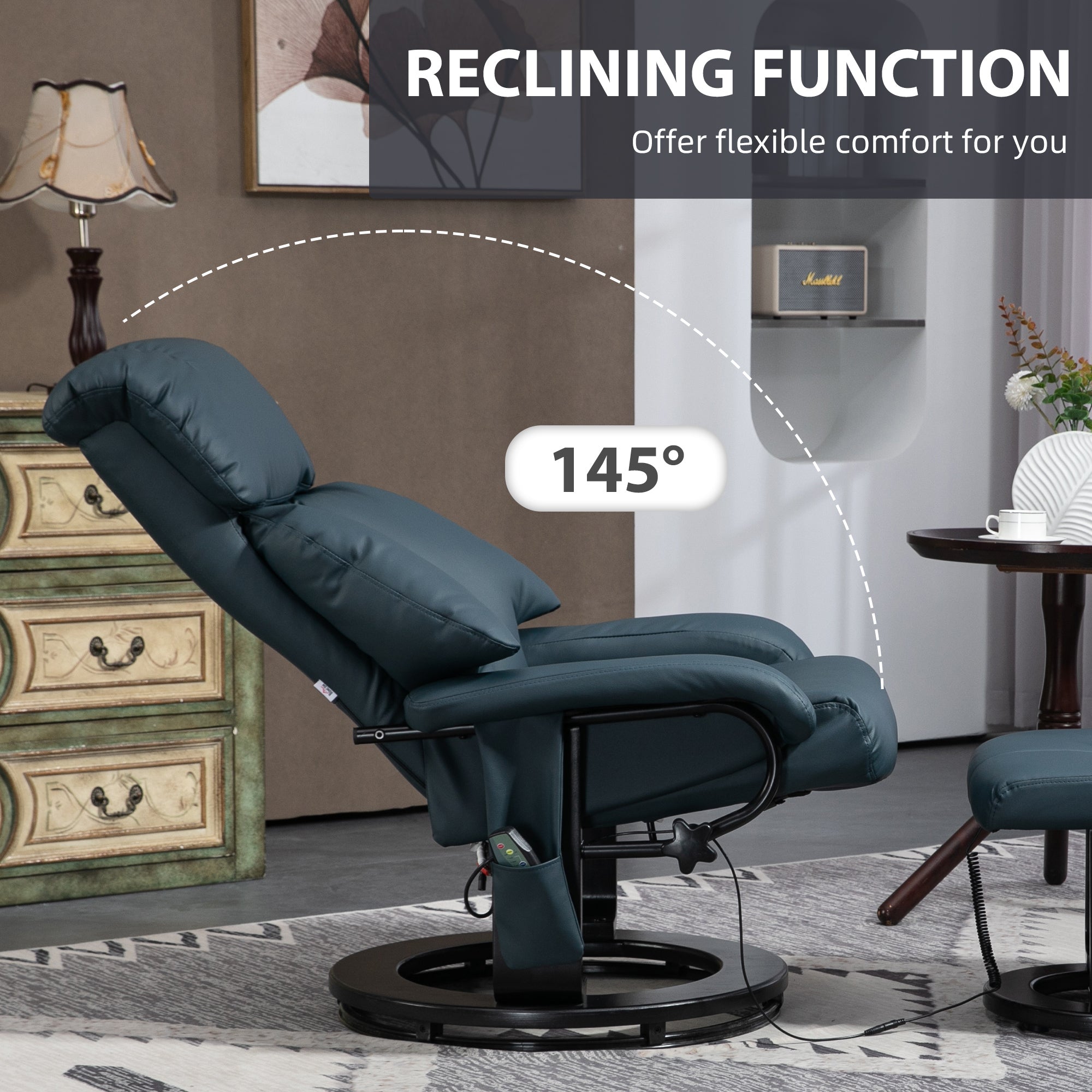 Swivel Recliner with Footstool