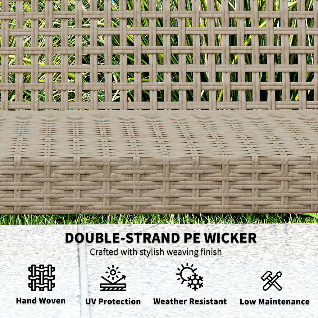 3-Seat Wicker Outdoor Couch Patio Sofa