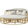 Round Outdoor Daybed with Retractable Canopy