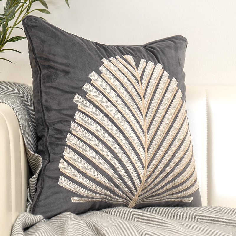 Modern Light Luxury Sofa Pillow with Embroidered Design