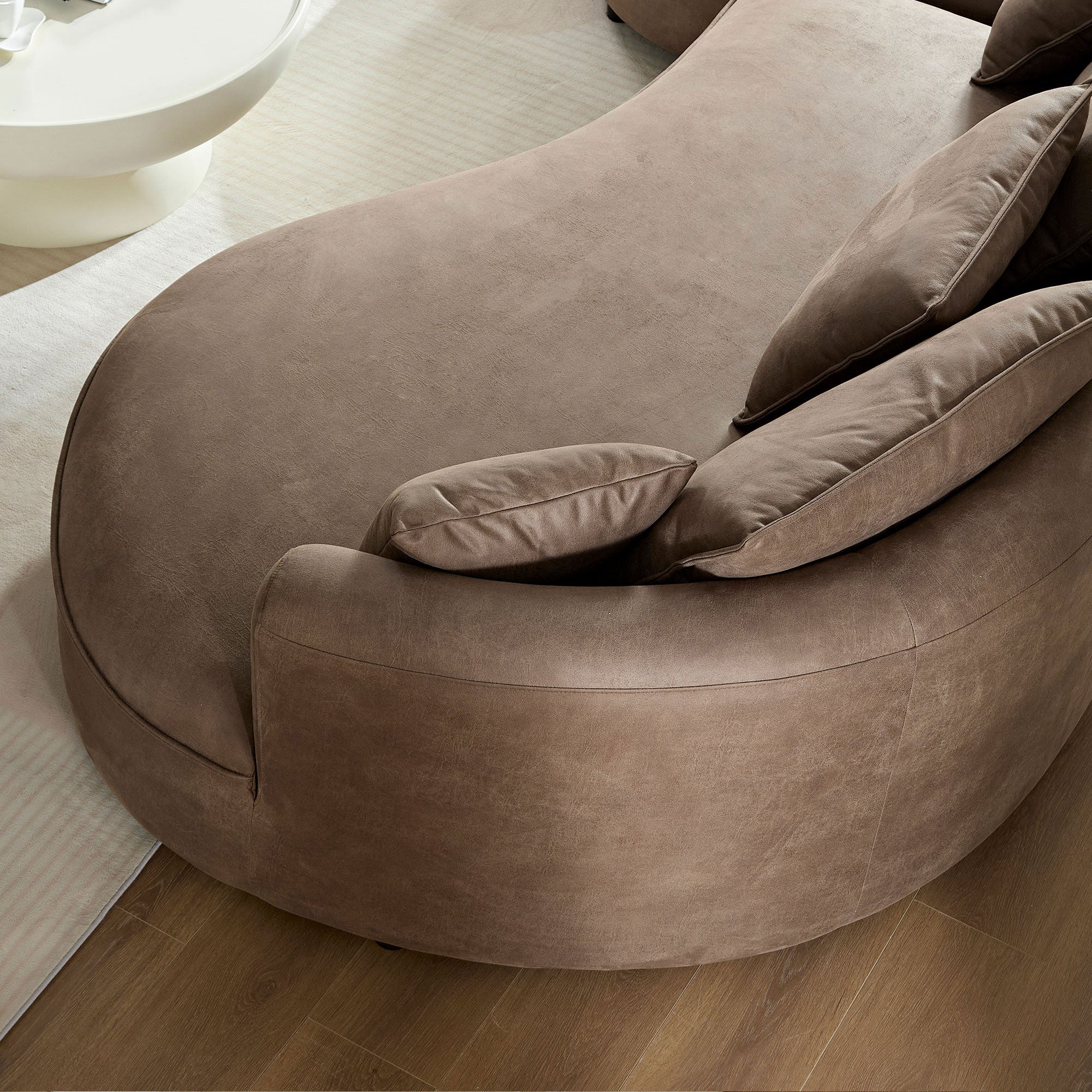 Five‑Seat Curved Sectional Sofa