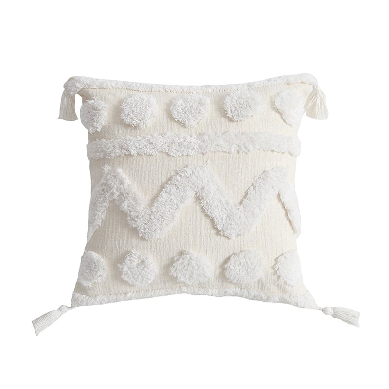 Handmade Chenille Pillowcase with Tassel for Sofa