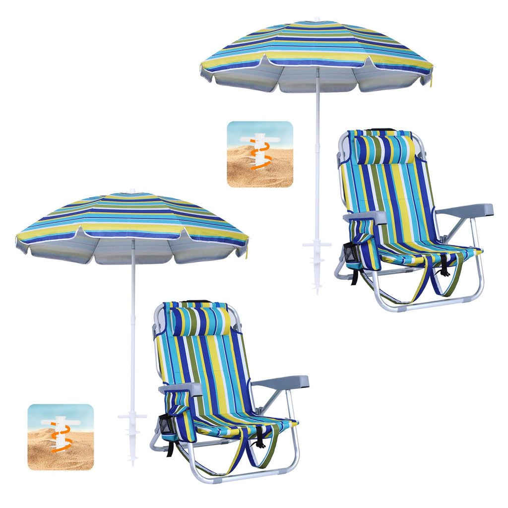 Folding Chair and Umbrella Backpack (Set of 2)