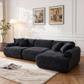 Woven‑Texture Modular Sectional, Boneless