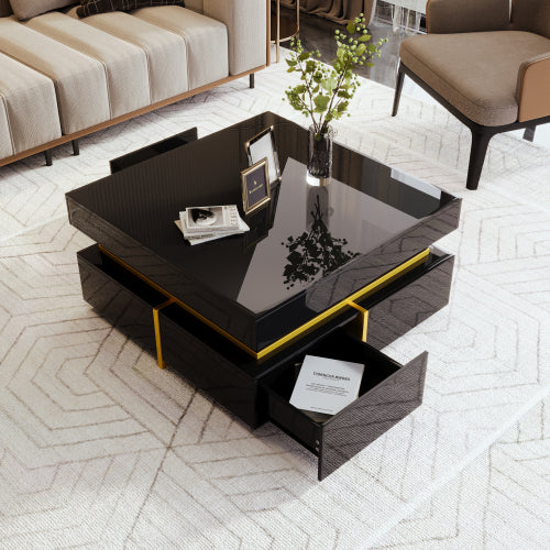 High‑Gloss Gold Accent Side Table