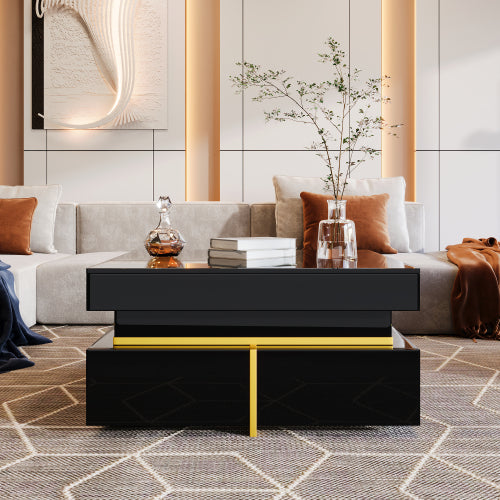 High‑Gloss Gold Accent Side Table