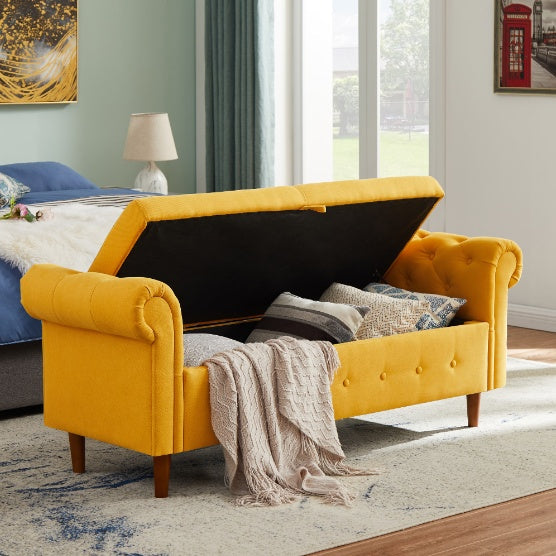 Yellow Multifunctional Storage Sofa Stool