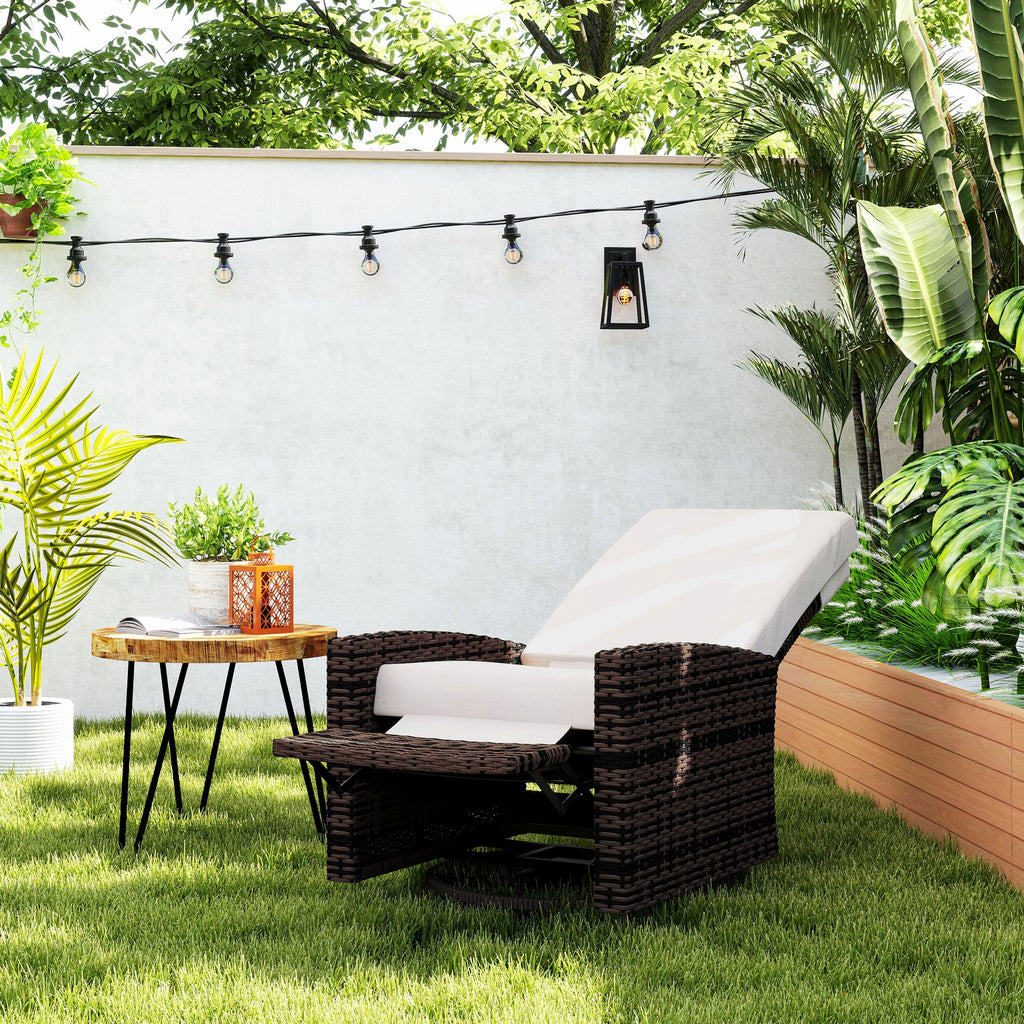 Water‑Resistant Wicker Recliner