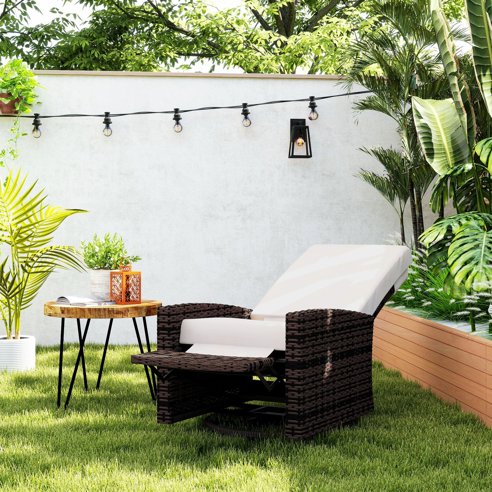 Water‑Resistant Wicker Recliner