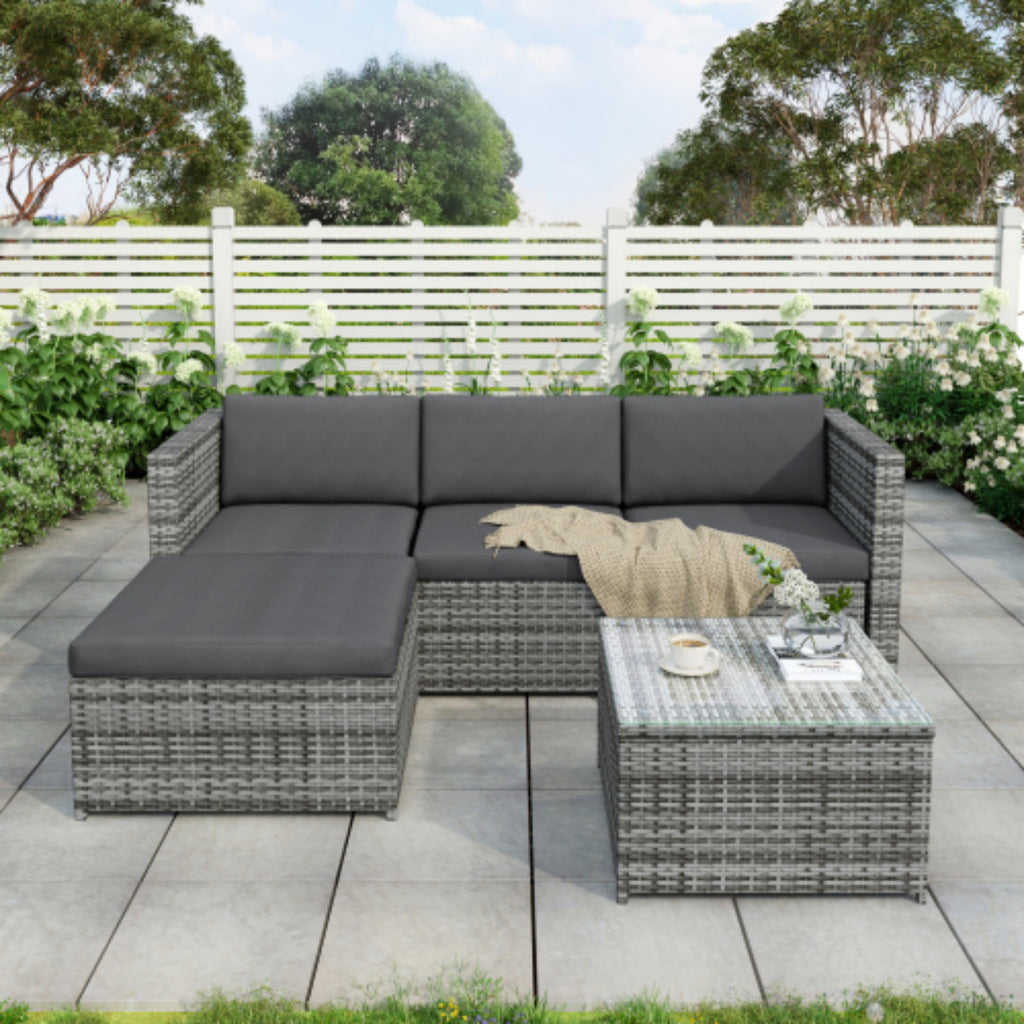 Garden Rattan Corner Lounge Set