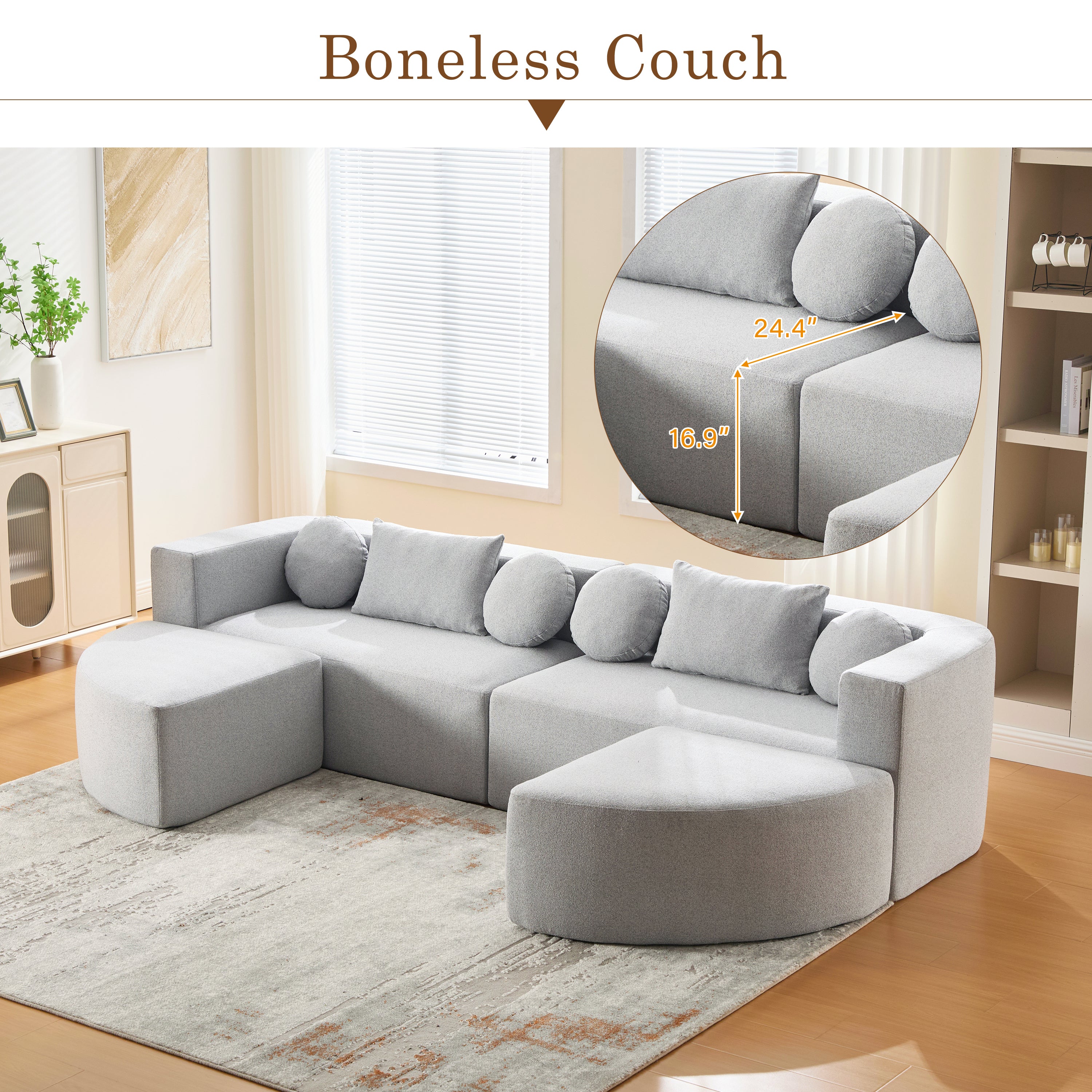 Boneless Couch Modular Sectional Sofa