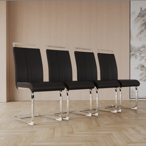 2 Set-Sleek PU Leather Side Chairs