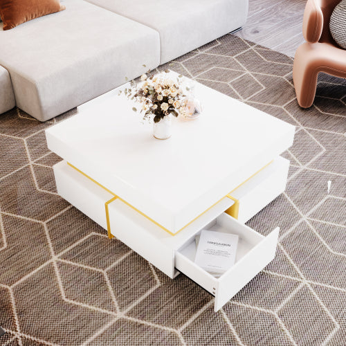 High‑Gloss Gold Accent Side Table