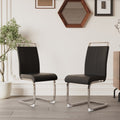 2 Set-Sleek PU Leather Side Chairs