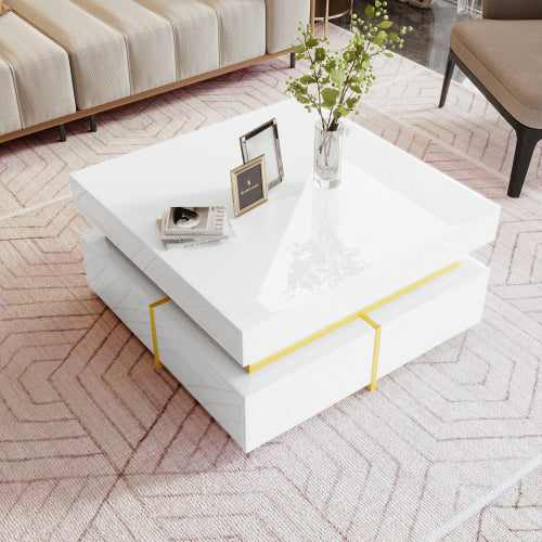 High‑Gloss Gold Accent Side Table