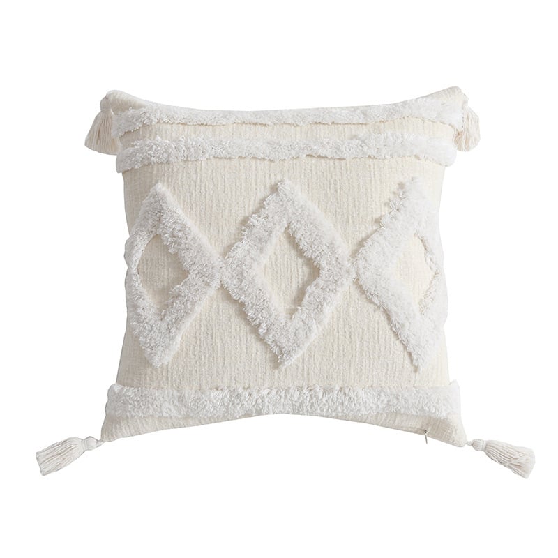 Handmade Chenille Pillowcase with Tassel for Sofa