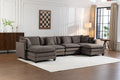 Modern Four‑Seat Sectional with Ottomans