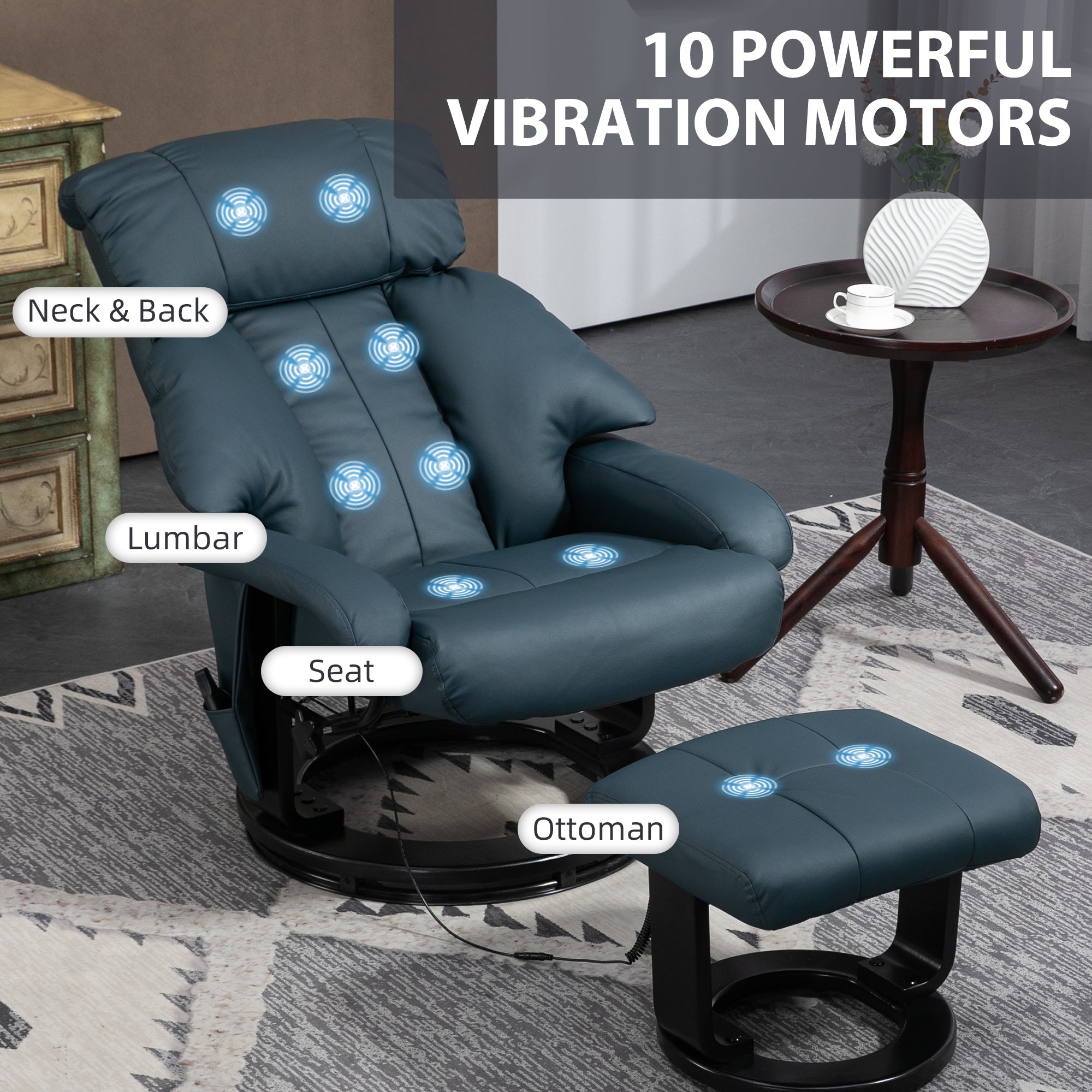 Swivel Recliner with Footstool