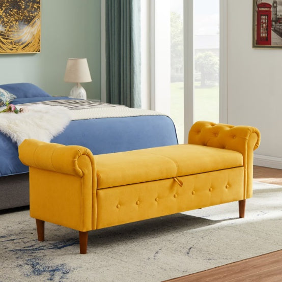Yellow Multifunctional Storage Sofa Stool