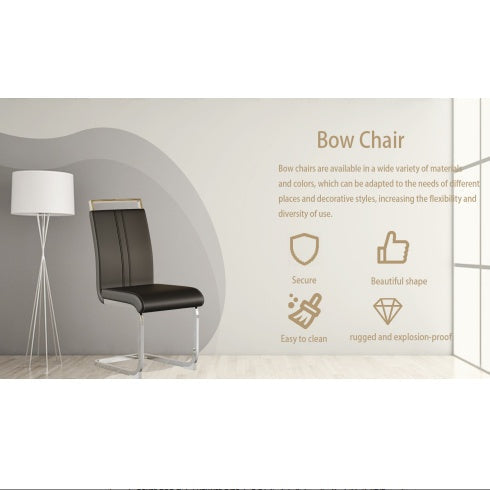 2 Set-Sleek PU Leather Side Chairs