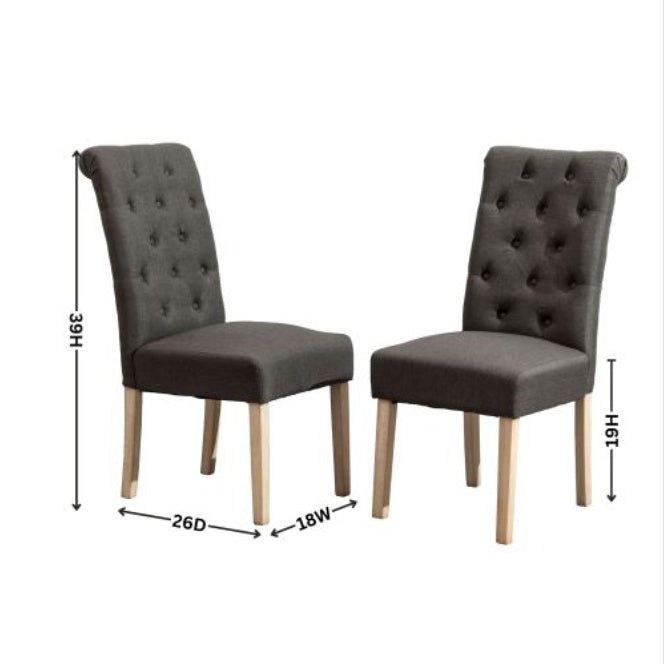 Solid Wood Tufted Parsons Dining Chair(Set Of 2)