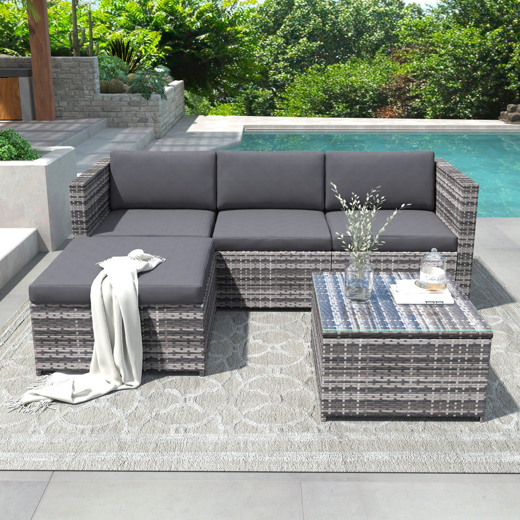 Garden Rattan Corner Lounge Set