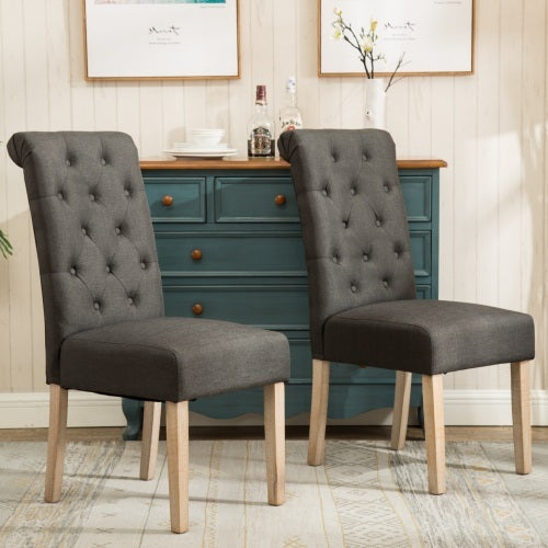 Solid Wood Tufted Parsons Dining Chair(Set Of 2)