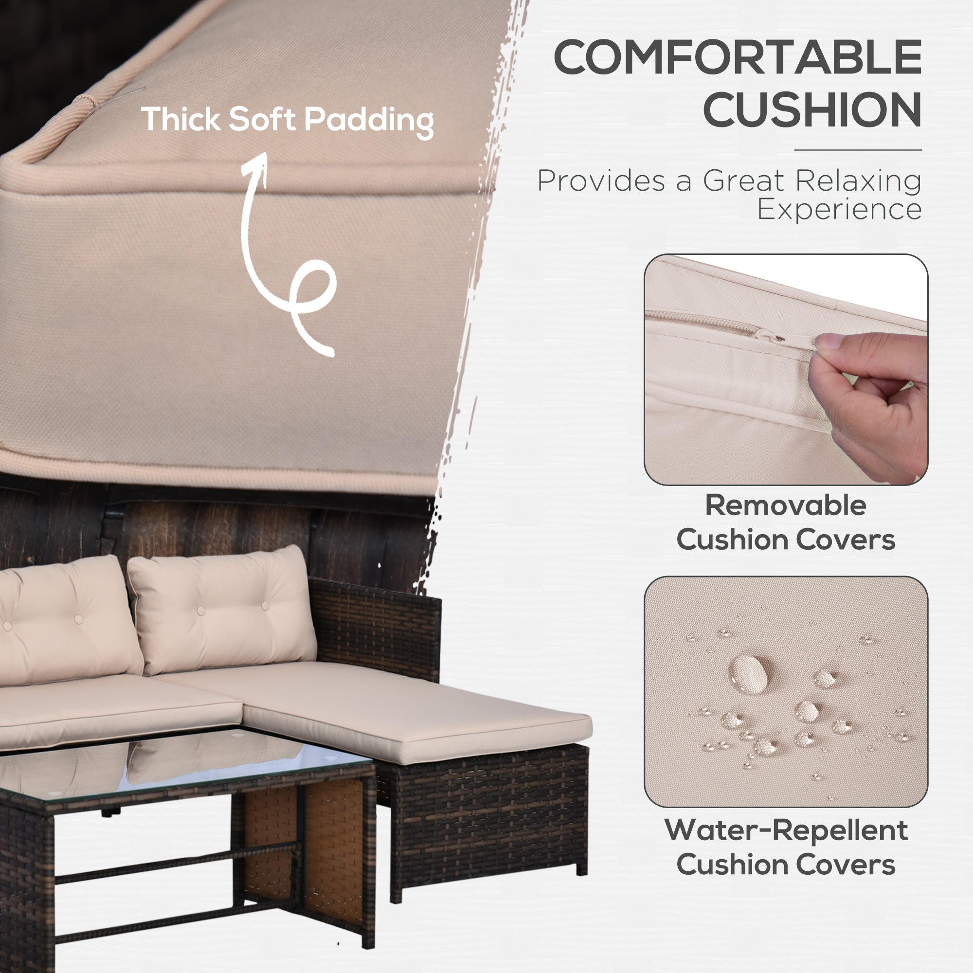 L-Shaped Sectional Couch, Beige