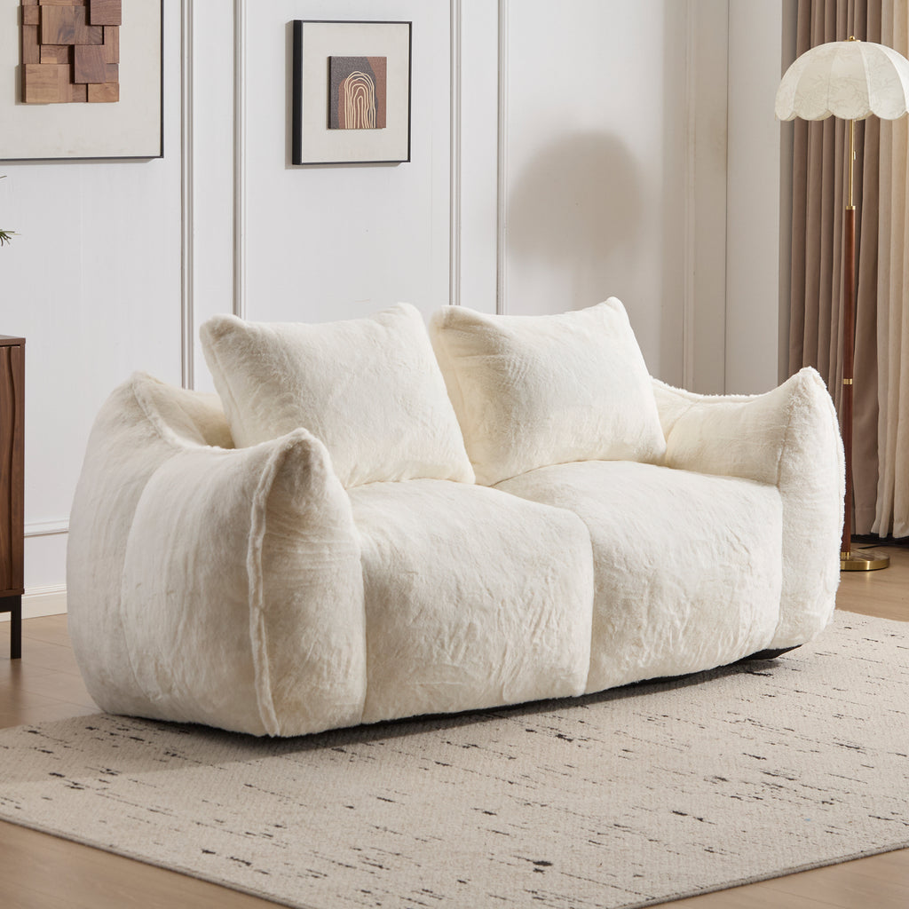 Soft Fluffy Loveseat Sofa