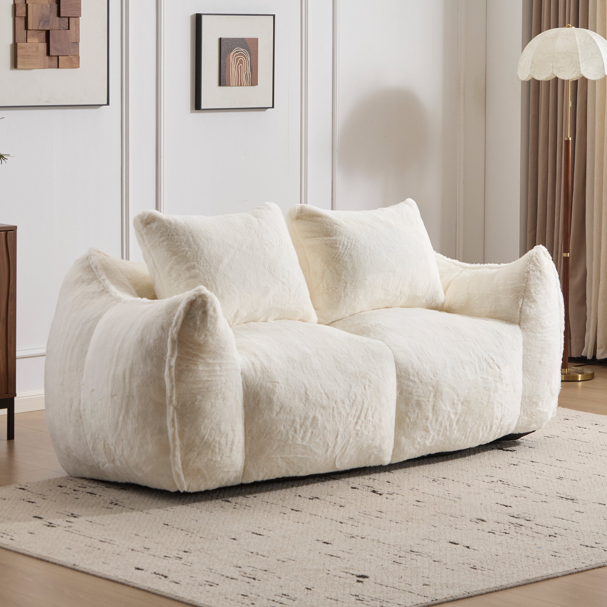 Soft Fluffy Loveseat Sofa