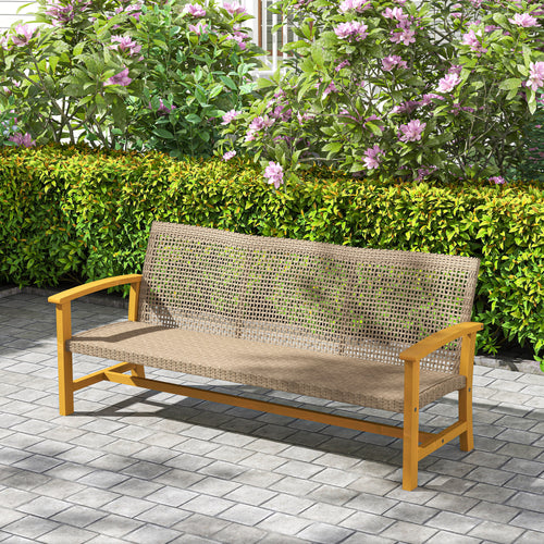 3-Seat Wicker Outdoor Couch Patio Sofa