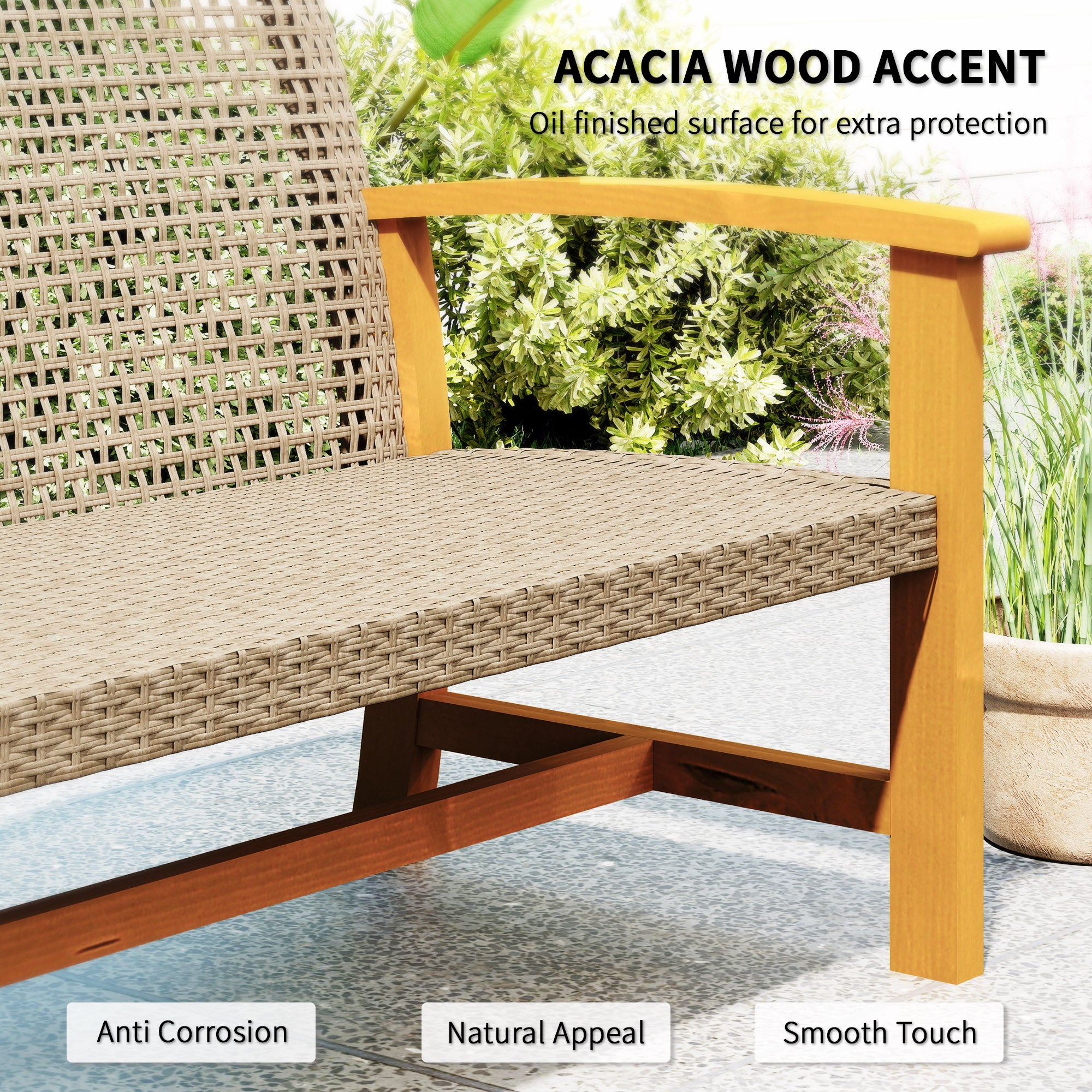 3-Seat Wicker Outdoor Couch Patio Sofa