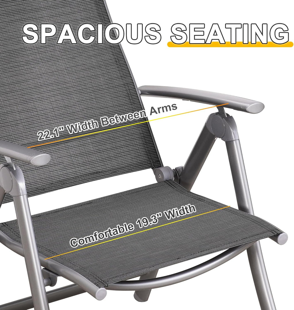 Adjustable High Back Lawn Chairs (Set of 2)