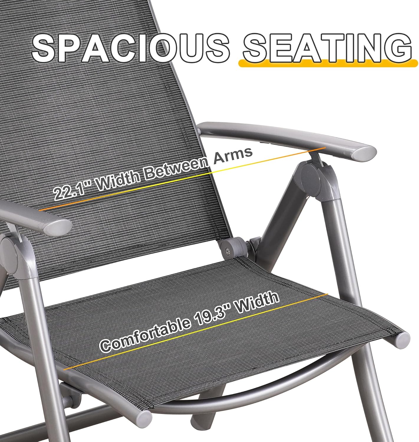 Adjustable High Back Lawn Chairs (Set of 2)