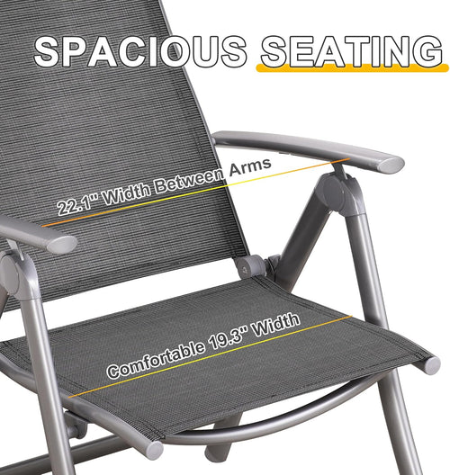 Adjustable High Back Lawn Chairs (Set of 2)