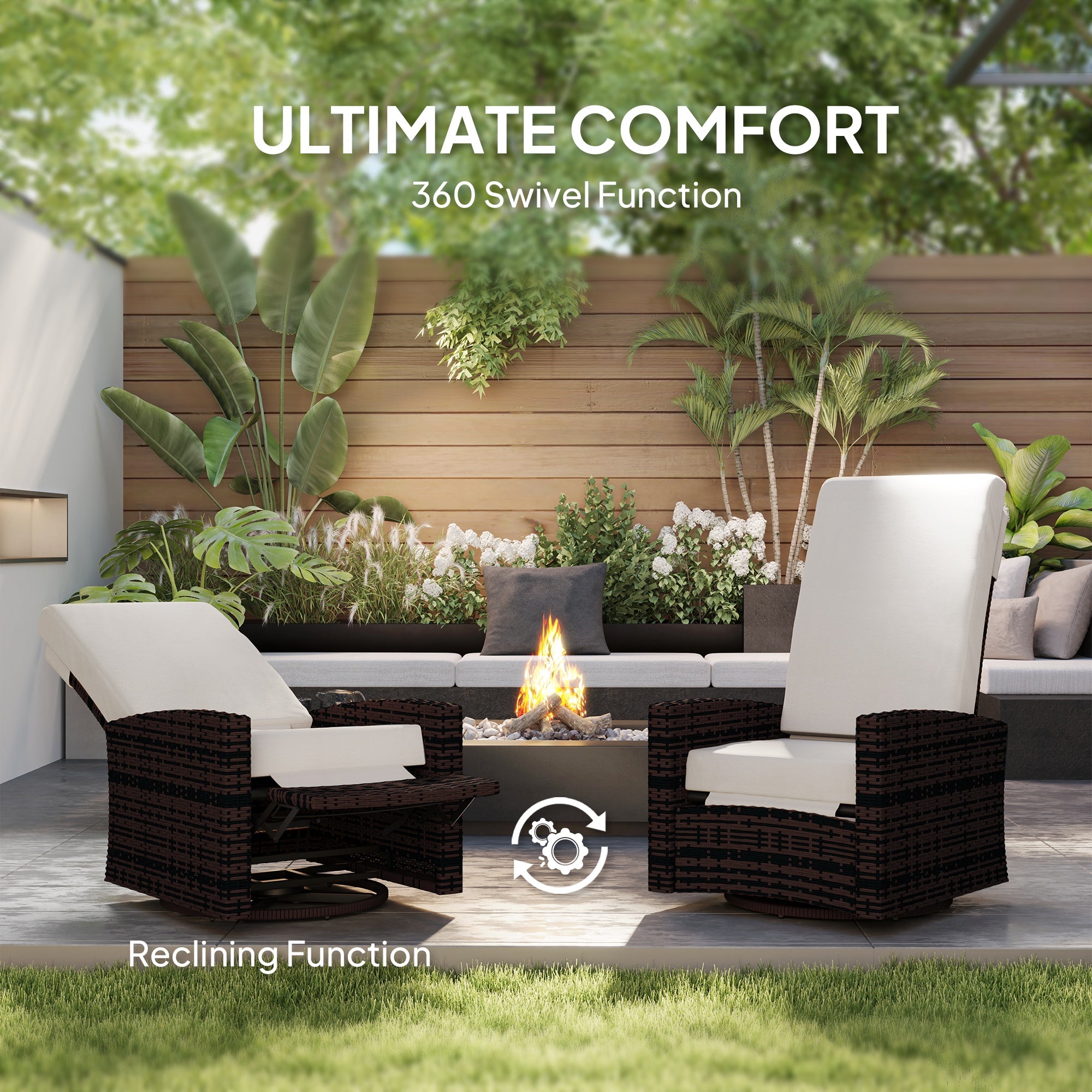 Water‑Resistant Wicker Recliner