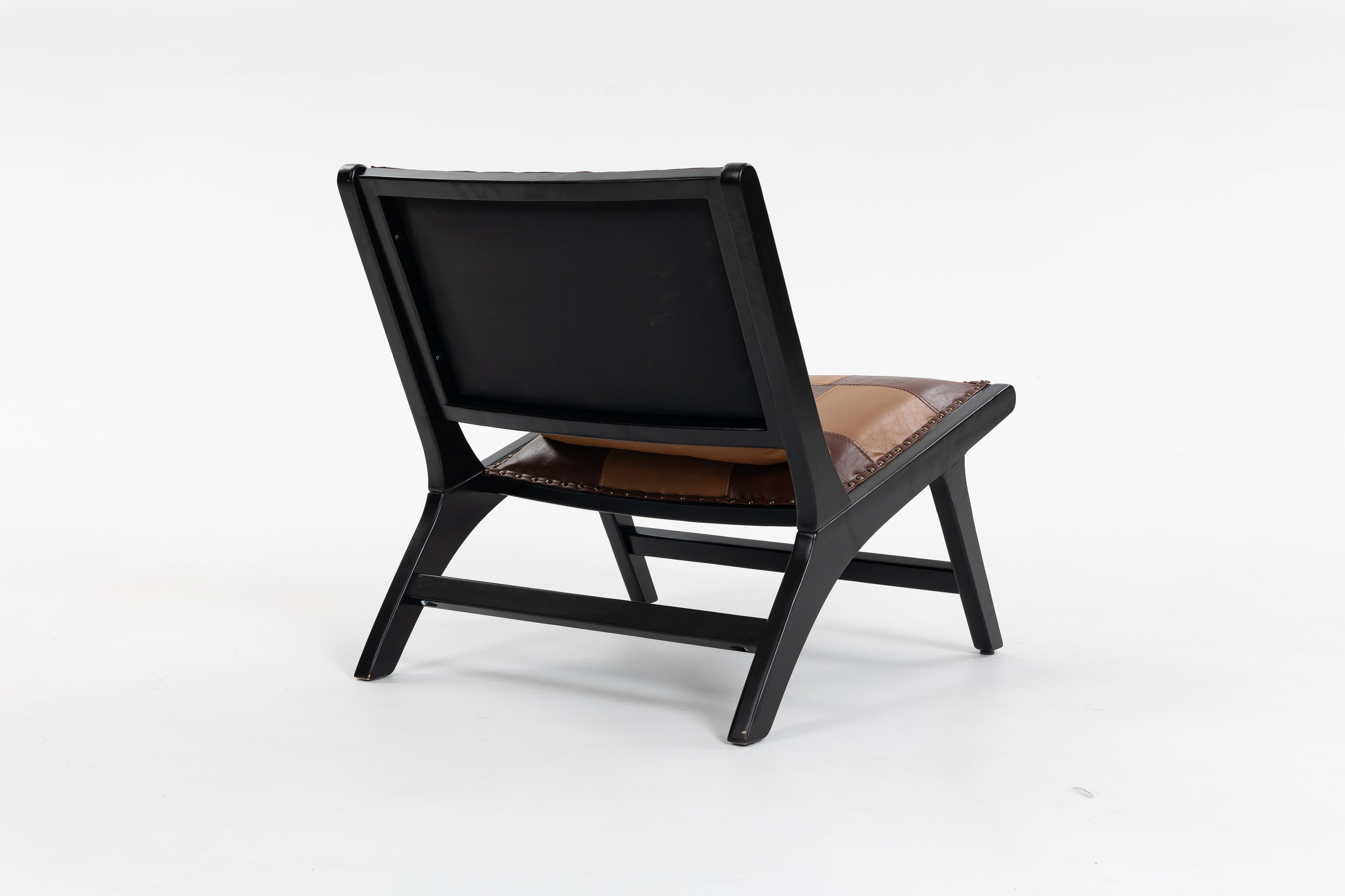 Black and brown chair on a white background