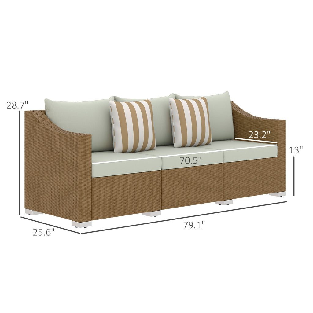 Rattan Wicker 3 Seater Patio Couch